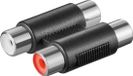 PremiumCord cinch-adapter, 2 x Rcaplastic-behuizing, F/zwart