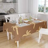Bonamaison Tafelkleed, Anti-Mold, Sneldrogend, Waterdicht, 100% Polyester Tafellaken, Bruine tinten, 140 x 160 Cm