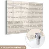 MuchoWow® Glass Painting 120x80 cm - Acrylic Glass Painting - Terrazzo - Pastel - Photo on Glass
