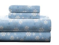 pointehaven Flanel-CKG-Snow-Flakes Zwaar gewicht bedrukt flanel 100 procent katoenen lakenset, sneeuwvlokken, Cal King