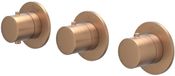 IVY Bond Afbouwdeel Inbouwthermostaat met 2 Stopkranen Symmetry met Ronde Rozetten - Geborsteld Mat Koper PVD