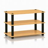 Furinno TURN-S-TUBE Schoenenrek, 3-laags schoenenorganizer, schoenenopslag, 11,6 x 23,6 x 22,2, voor kastenentree, kantoor, garage, licht kers/zwart
