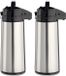 Kinvara Thermoskan/isoleerkan voor koffie en warme dranken - 2x - met pomp - rvs - zilver - 1,9 liter - 35 cm - Koffiekan