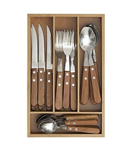 Secret de Gourmet - Bestekset 24-delig - Roestvrij staal - Met houten bestekbak