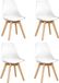 Scandinavische eetstoel Set van 4 met beuken houten poten