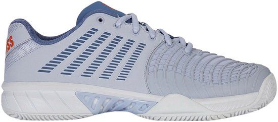 K-Swiss Express Light 3 Clay Tennisschoenen Heren - Maat 42 - Lichtblauw/Grijs/Blauw/Oranje