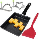 Pan à omelette japonaise sans marque - Noir - Inclus couvercle - Fer