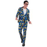 W De Pisang - Man Kostuum Blauw Polyester S