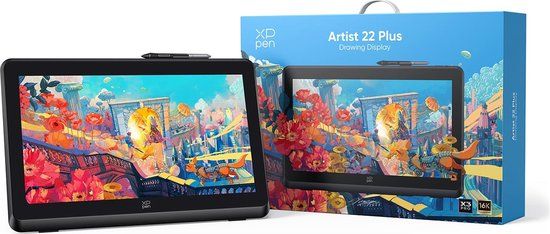 XPPen Artist 22 Plus - 21.5 inch Graphics Tablet - X3 Pro Chip Pen - Black