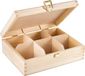 Creative Deco Houten Theedoos | 21 x 16 x 7 cm | 6 Vakken