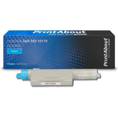PrintAbout Huismerk Dell 593-10119 (GD900) Toner Cyaan | Compatibel