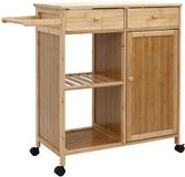 vidaXL Keukentrolley met wielen naturel 90,5 x 36 x 86,5 cm bamboe