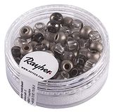 Rayher Hobby Rayher 14799509 Rocailles-mix met groot gat, 5,5 mm Ø, taupe-tinten, gat Ø2 mm, doos 80 stuks