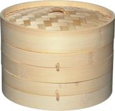 KitchenCraft World of Flavours Bamboe Stoommandje - 2 Etages 20 Centimeter Beige