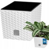 KOTARBAU Rattan Optiek Bloempot Wit 22cm met Inzet
