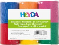 Heyda 6 rollen crêpepapier 32g/m² 5 cm x 10 m, verschillende kleuren, 203376099