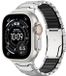 Strap-it Titanium mecha hybride band geschikt voor Apple Watch (Series 12/11/10), (Ultra 4/3/2/1), (SE 3/2/1), (Series 9/8/7/6/5/4) - 44/45/46/49mm - Titanium/Noir