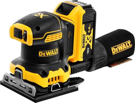 DeWalt DCW200P2-QW 18V XR Brushless 1/4 vel Vlakschuurmachine | Incl. 2x 5.0Ah accu's + Oplader + TSTAK koffer