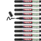 edding 50 EcoLine lakstiften - zwart - 10 stuks - ronde penpunt 2-3 mm