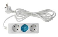 Meervoudige sockel, standaardserie, 3T, kabel 3 x 1,5 mm, 5 m, wit