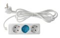 Meervoudige sockel, standaardserie, 3T, kabel 3 x 1,5 mm, 5 m, wit