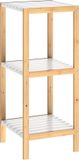 Casaria Badkamermeubel - Bamboe - 3 planken - 80 x 34 x 33cm - Wit