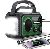Ibenzoa® Radio multifonctionnelle 16000 mAh à énergie solaire avec manivelle, Bluetooth et lampe de poche LED pour aventures en extérieur