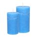Merkloos / Sans marque Stompkaarsen/cilinderkaarsen set - 2x - blauw - rustiek model