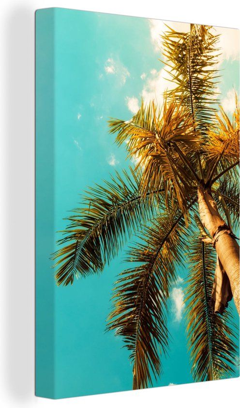 OneMillionCanvasses Canvas schilderij 120x180 cm - Palm - Zomer - Tropisch - Multicolor