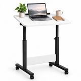 Merkloos Relaxdays Laptoptafel op wielen - 67-90 cm - hoogte verstelbaar - zwart
