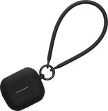 kwmobile oordopjes case geschikt voor Samsung Galaxy Buds 3 / Galaxy Buds 3 Pro hoesje - Oortjes cover met handstrap - In-ear koptelefoon hoes - Silicone in zwart
