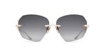 Dita Dahlvin Lunettes de soleil unisexe doré géométrique gris