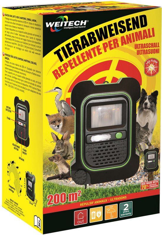 Weitech Kattenverjager - Garden Protector 4 - Zwart - 200 m bereik