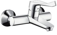 Hansgrohe Focus Care - opbouw wandkraan - met koppelingen - met verlengde greep - 12.1cm - ecosmart - hoogglans chroom