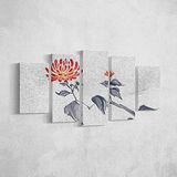 Homemania Afbeelding bloemen 5 natuur van woonkamer, meerkleurig, 100 x 3 x 60 cm, HM205PKNV-293, polyester, hout
