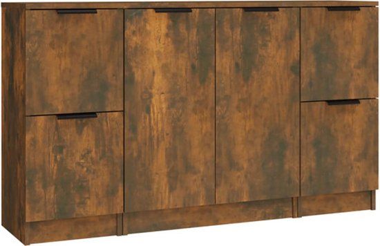 vidaXL Dressoirs 3 st bewerkt hout gerookt eikenkleurig