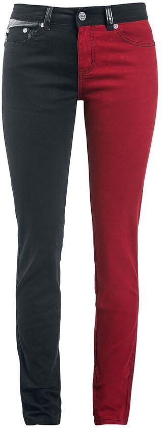 Black Premium by EMP Zwart-rode slim-fit broek - Dames - W27L32