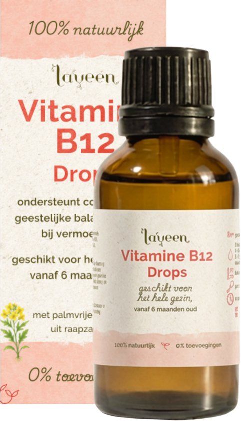 Laveen B12 Drops - 30ml - Suikervrij - Vegan - 100% natuurlijk