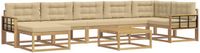 vidaXL Buiten bankenset 8-delig Wit en Beige