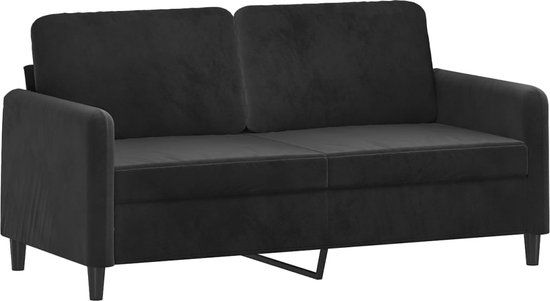 vidaXL Tweezitsbank - 140 cm - Fluweel - Zwart