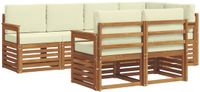 vidaXL - Bank loungeset - 7 zitplekken - Natuurlijk en crème - Polyester
