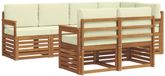 vidaXL - Canapé d'angle - 7 places - Naturel et crème - Polyester
