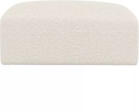 Maison Céphy Pouf blanc en tissu bouclé POGNI