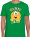 Bellatio Decorations Verkleed T-shirt voor heren - party time emoji - groen - Koningsdag/themafeest S