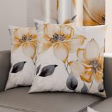 PETTI Artigiani Italiani - Paar kussenslopen 50 x 50 cm van microvezel, decoratief kussen voor slaapkamer, bank, woonkamer, set van 2 kussenslopen, bloemenpatroon 37, 100% Made in Italy