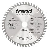 Trend CSB/14048T Wood Circular Saw Blade, 140mm Diameter, 20mm Bore, 48 Teeth