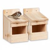 Relaxdays Nestkast Halfrond - Set van 2 - Hout - Lichtbruin