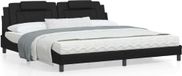 Maison Exclusive - Cadre de lit Viana avec matelas, noir, 200x200 cm, similicuir