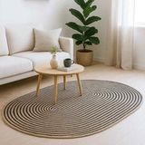 Tapis naturel et noir 205 x 305 cm jute
