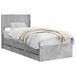 vidaXL Bedframe met opbergruimte en hoofdbord Betongrijs 90 x 200 cm